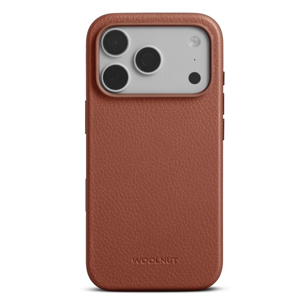iPhone 18 Pro WOOLNUT Genuine Leather Case - MagSafe Compatible - Brown