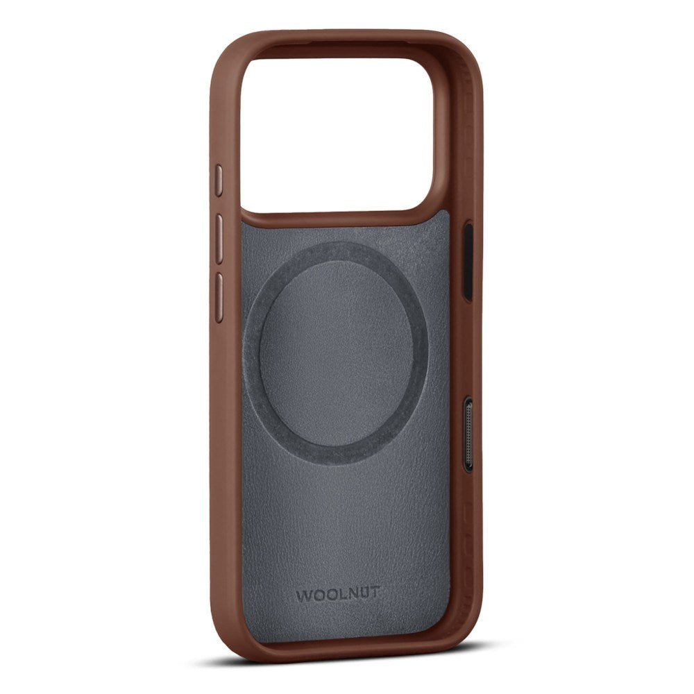 iPhone 18 Pro Max WOOLNUT Genuine Leather Case - MagSafe Compatible - Brown