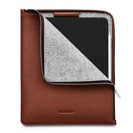 Woolnut iPad / Tablet (26.5 x 32.5 cm) Genuine Leather Folio Sleeve - Brown