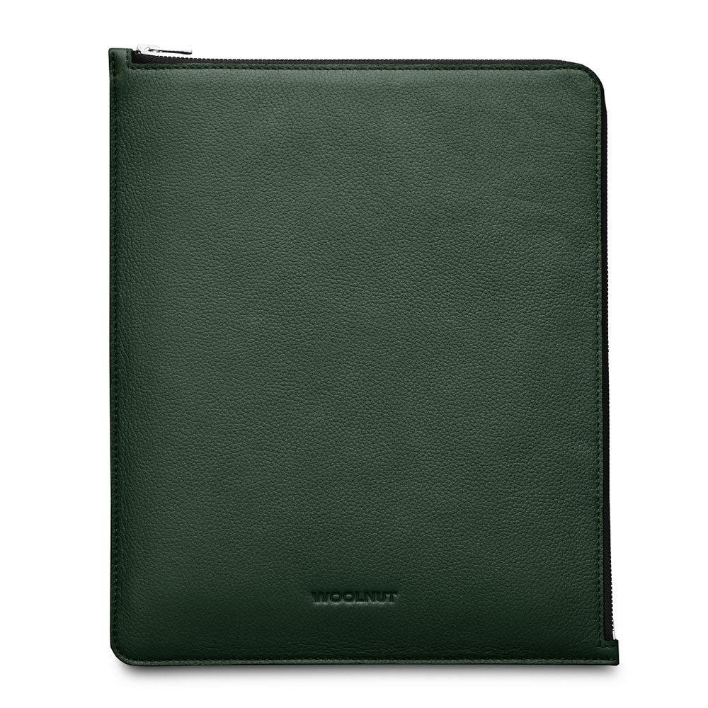 Woolnut iPad / Tablet (26.5 x 32.5 cm) Genuine Leather Folio Sleeve - Green