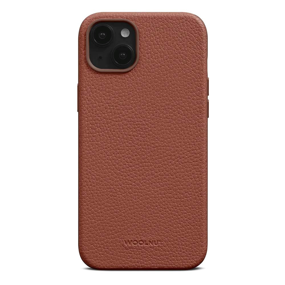 iPhone 15 Plus WOOLNUT Full Grain Leather Case - MagSafe Compatible - Brown