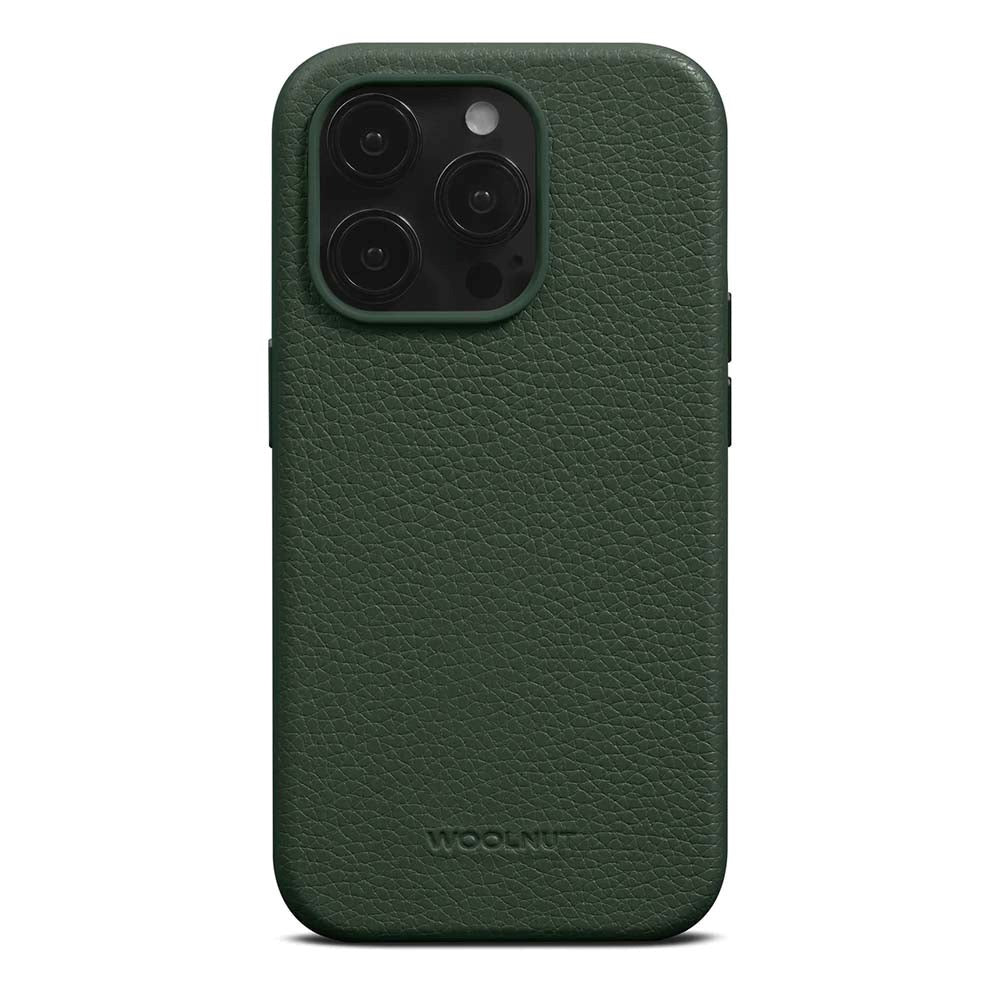 iPhone 15 Pro WOOLNUT Full Grain Leather Case - MagSafe Compatible - Green