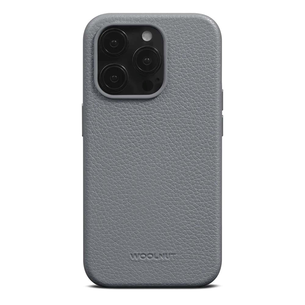 iPhone 15 Pro Max WOOLNUT Full Grain Leather Case - MagSafe Compatible - Grey