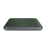 MacBook Pro 14" M5 / M4 / M3 / M2 / M1 (2025 / 2021) Genuine Leather Folio Sleeve - 24.5 x 33 cm - Green