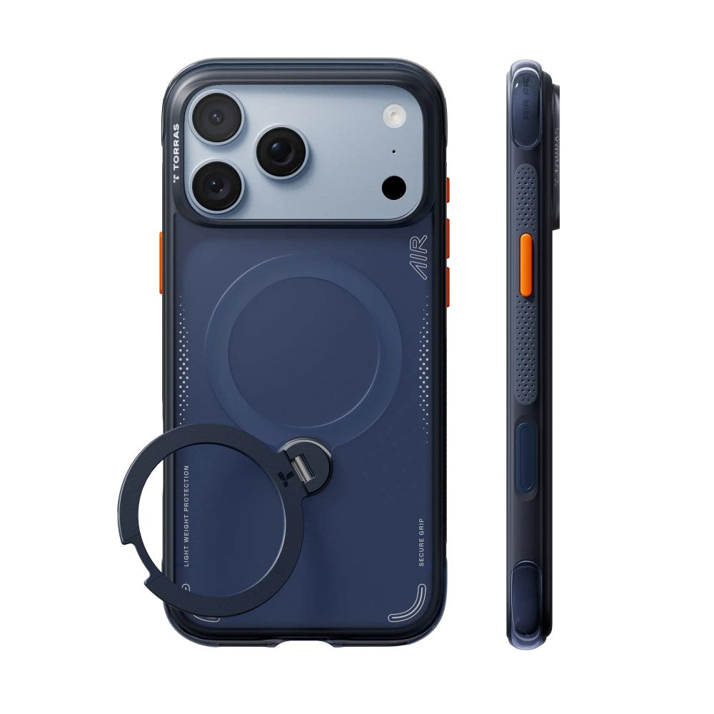 iPhone 18 Pro / 17 Pro TORRAS Ostand Q3 Air Case - MagSafe Compatible - Deep Blue